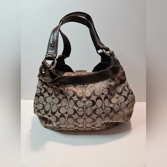 Vintage Coach Signature Soho Shoulder Hobo Bag Brown/Khaki Purse F15083 - Picture 5 of 16